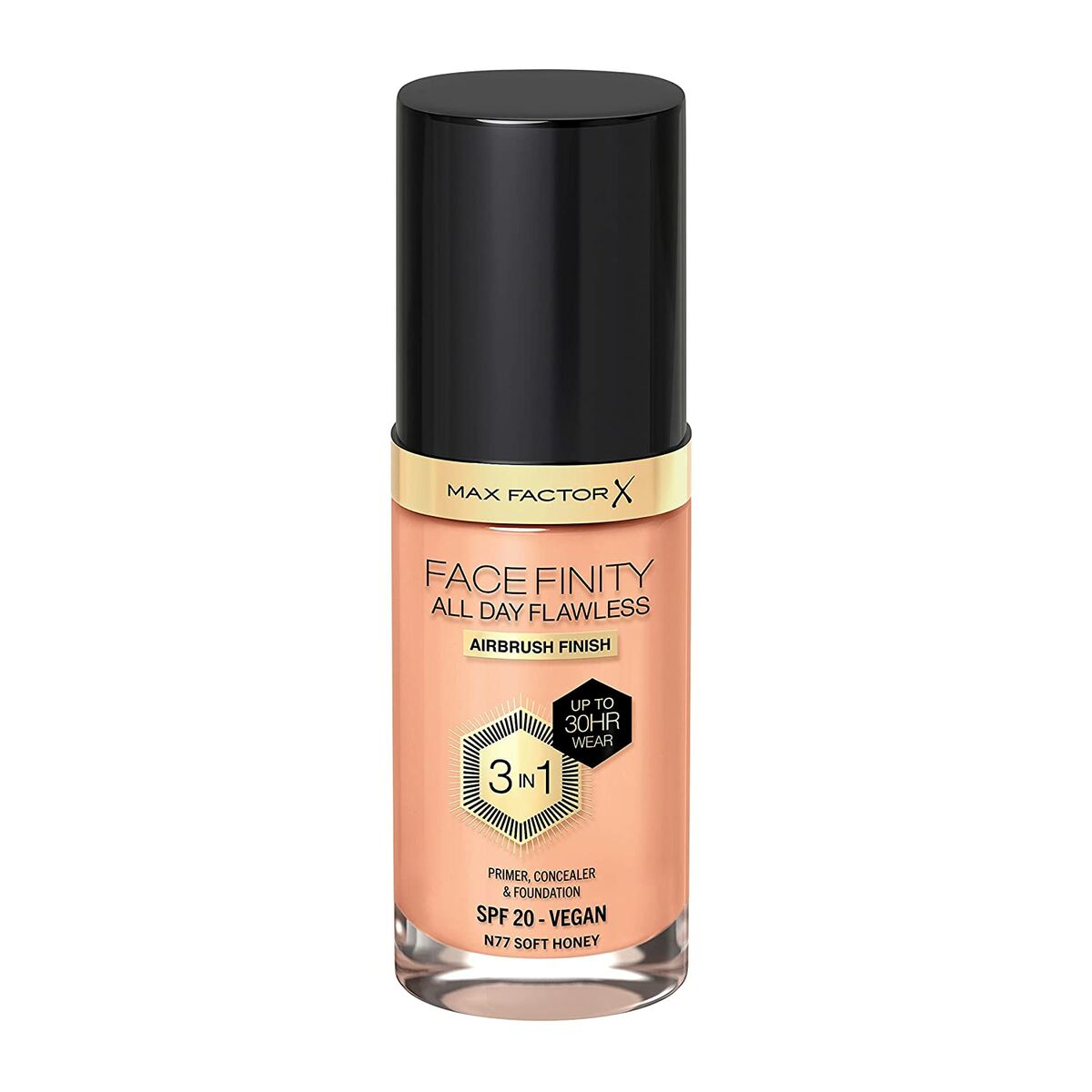 Kremasta Podloga za Šminku Max Factor Facefinity Nº 77 Soft honey Nº 77-Soft Honey 30 ml
